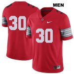 Men's NCAA Ohio State Buckeyes Kevin Dever #30 College Stitched 2018 Spring Game No Name Authentic Nike Red Football Jersey QR20Z31AY